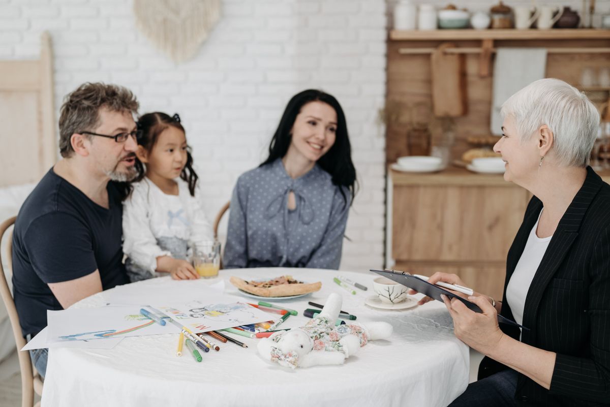 A family meeting with a legal advocate to talk through next steps